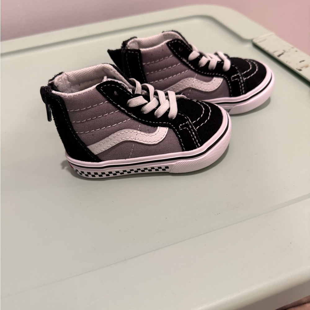 Kids Black and Gray High-Top Sneakers